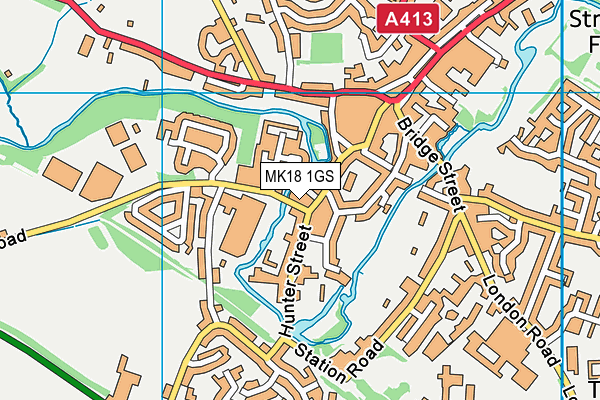 MK18 1GS map - OS VectorMap District (Ordnance Survey)