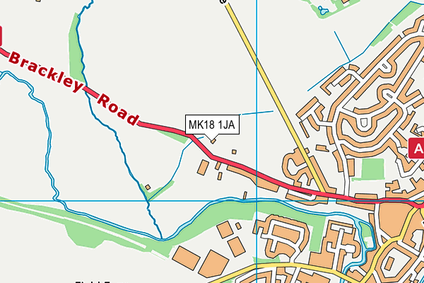 MK18 1JA map - OS VectorMap District (Ordnance Survey)