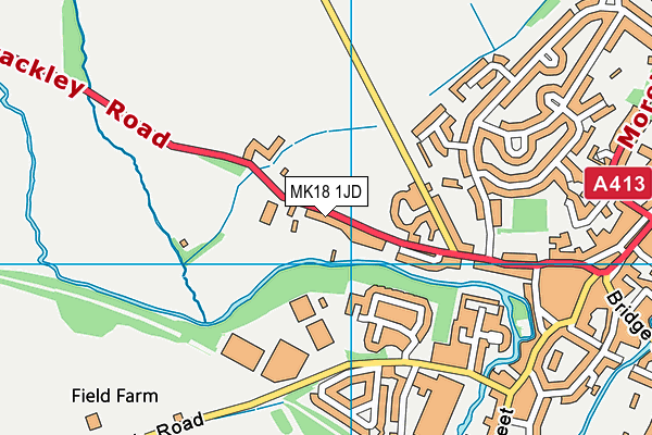 MK18 1JD map - OS VectorMap District (Ordnance Survey)