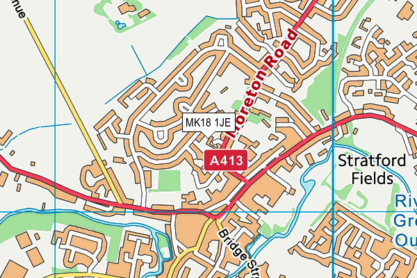 MK18 1JE map - OS VectorMap District (Ordnance Survey)