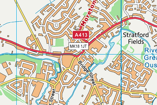 MK18 1JT map - OS VectorMap District (Ordnance Survey)