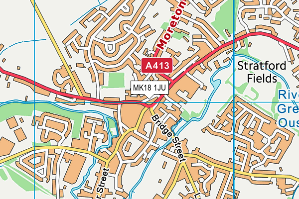 MK18 1JU map - OS VectorMap District (Ordnance Survey)