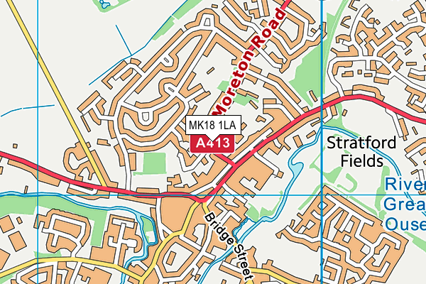 MK18 1LA map - OS VectorMap District (Ordnance Survey)