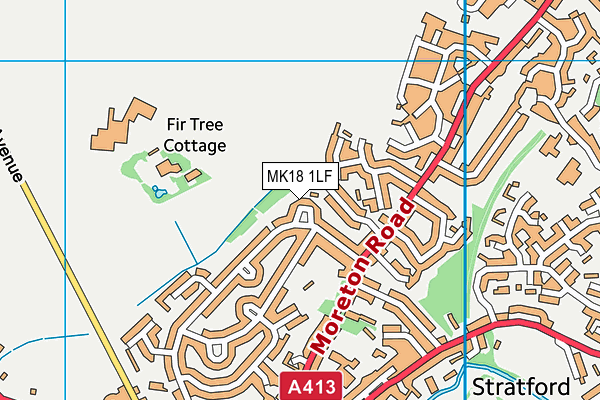 MK18 1LF map - OS VectorMap District (Ordnance Survey)