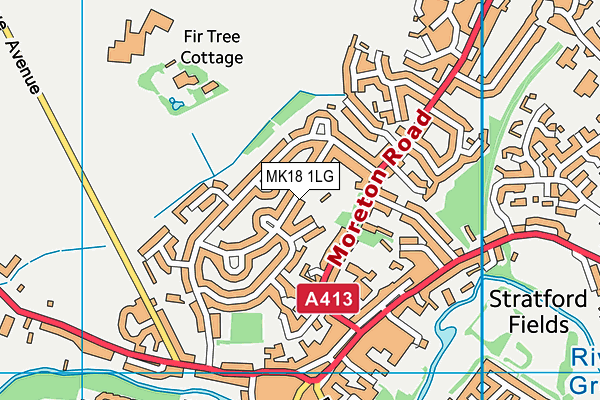 MK18 1LG map - OS VectorMap District (Ordnance Survey)