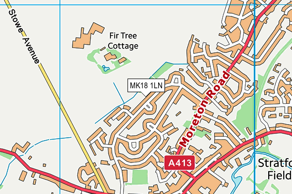 MK18 1LN map - OS VectorMap District (Ordnance Survey)