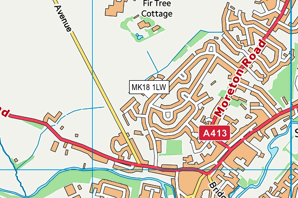 MK18 1LW map - OS VectorMap District (Ordnance Survey)