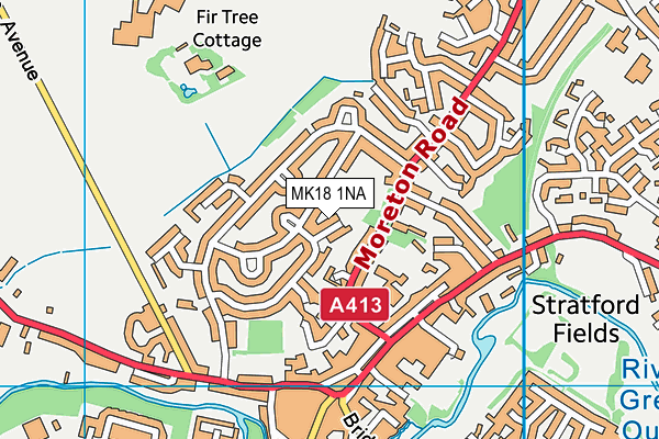 MK18 1NA map - OS VectorMap District (Ordnance Survey)