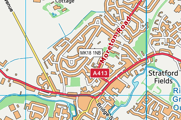 MK18 1NB map - OS VectorMap District (Ordnance Survey)