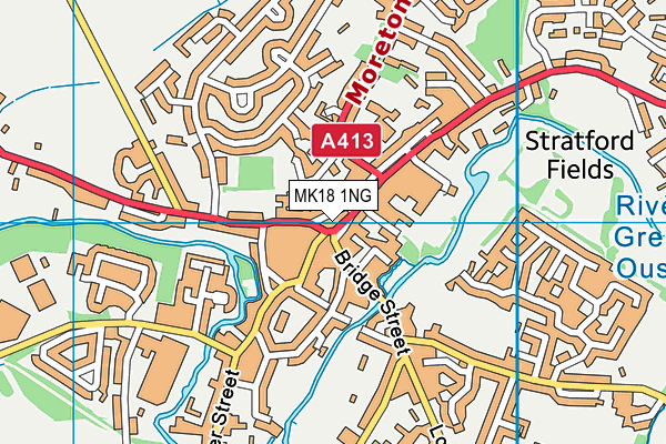 MK18 1NG map - OS VectorMap District (Ordnance Survey)