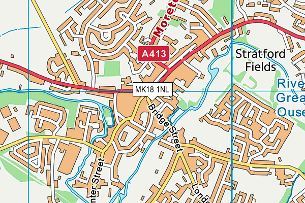 MK18 1NL map - OS VectorMap District (Ordnance Survey)