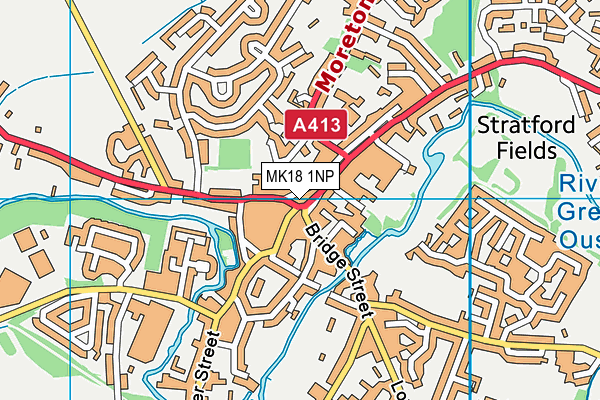 MK18 1NP map - OS VectorMap District (Ordnance Survey)