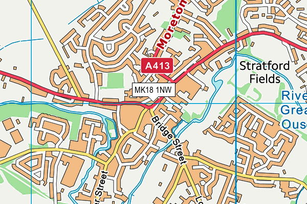 MK18 1NW map - OS VectorMap District (Ordnance Survey)