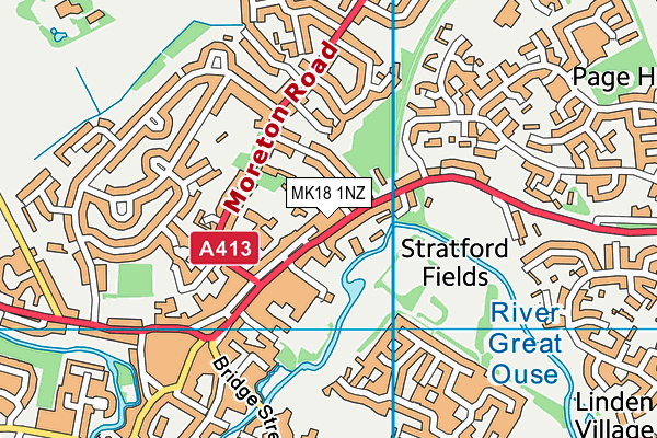 MK18 1NZ map - OS VectorMap District (Ordnance Survey)