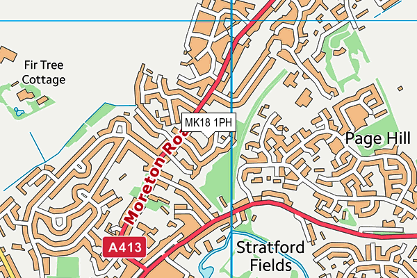 MK18 1PH map - OS VectorMap District (Ordnance Survey)