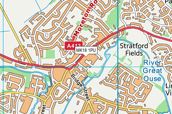 MK18 1PU map - OS VectorMap District (Ordnance Survey)