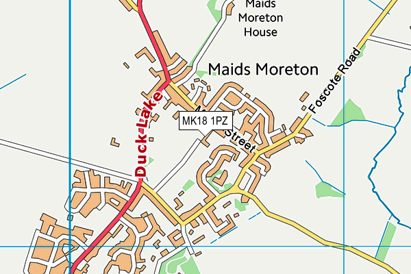 MK18 1PZ map - OS VectorMap District (Ordnance Survey)