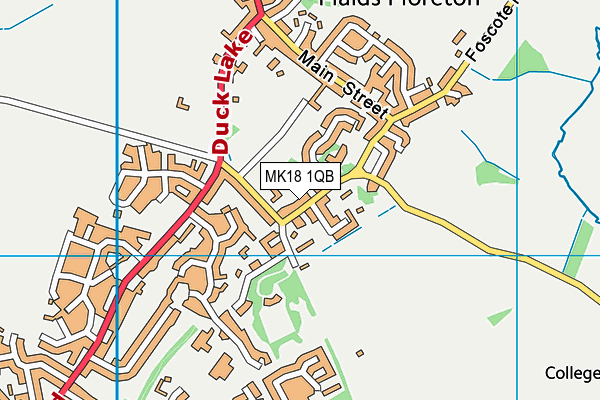 MK18 1QB map - OS VectorMap District (Ordnance Survey)