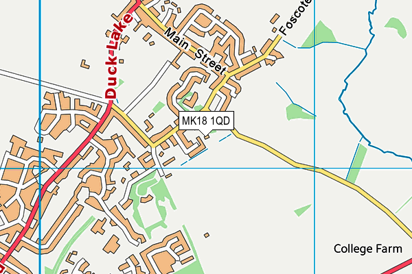 MK18 1QD map - OS VectorMap District (Ordnance Survey)