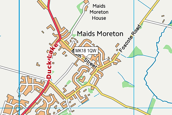 MK18 1QW map - OS VectorMap District (Ordnance Survey)