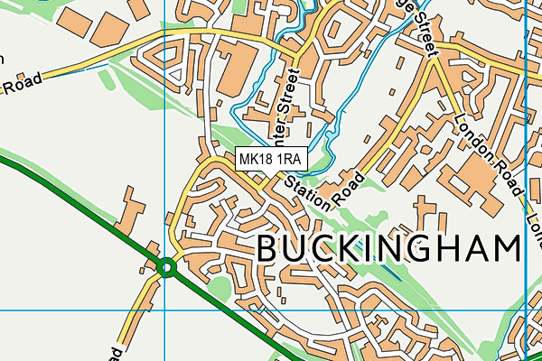 MK18 1RA map - OS VectorMap District (Ordnance Survey)