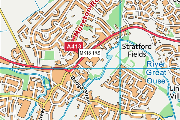 MK18 1RS map - OS VectorMap District (Ordnance Survey)