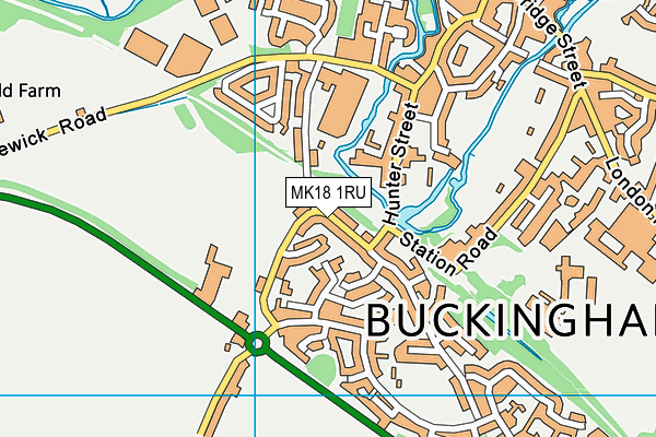 MK18 1RU map - OS VectorMap District (Ordnance Survey)