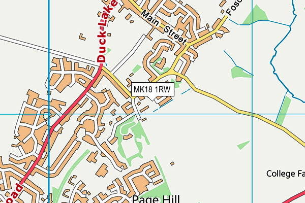 MK18 1RW map - OS VectorMap District (Ordnance Survey)