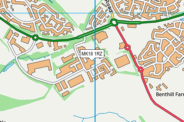 Slade Recreation Club map (MK18 1RZ) - OS VectorMap District (Ordnance Survey)