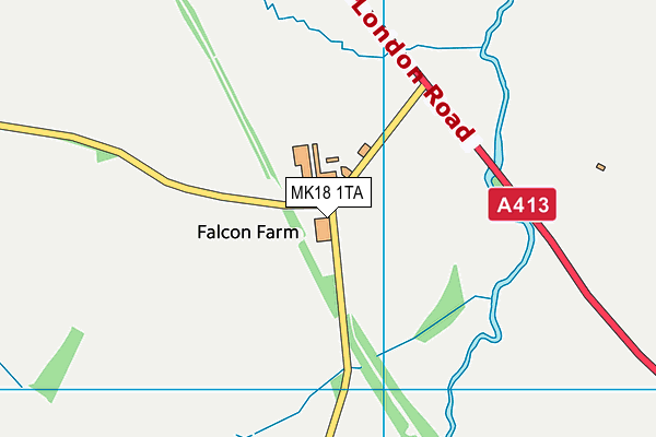 MK18 1TA map - OS VectorMap District (Ordnance Survey)