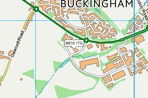 Puregym (Buckingham) map (MK18 1TG) - OS VectorMap District (Ordnance Survey)