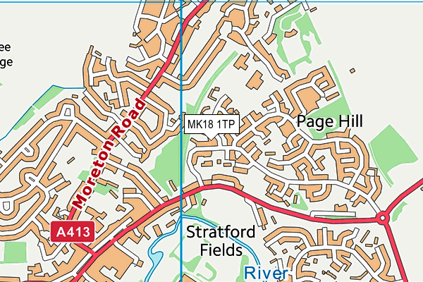 MK18 1TP map - OS VectorMap District (Ordnance Survey)