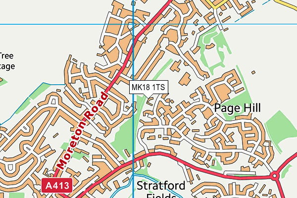 MK18 1TS map - OS VectorMap District (Ordnance Survey)