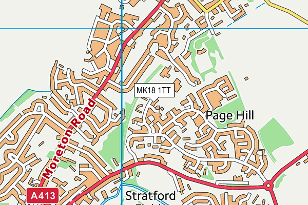 Buckingham Primary School map (MK18 1TT) - OS VectorMap District (Ordnance Survey)
