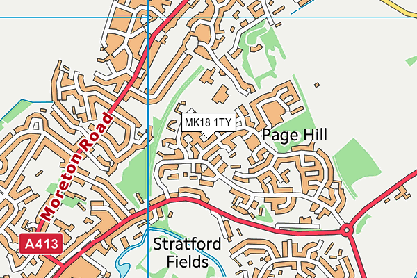 MK18 1TY map - OS VectorMap District (Ordnance Survey)