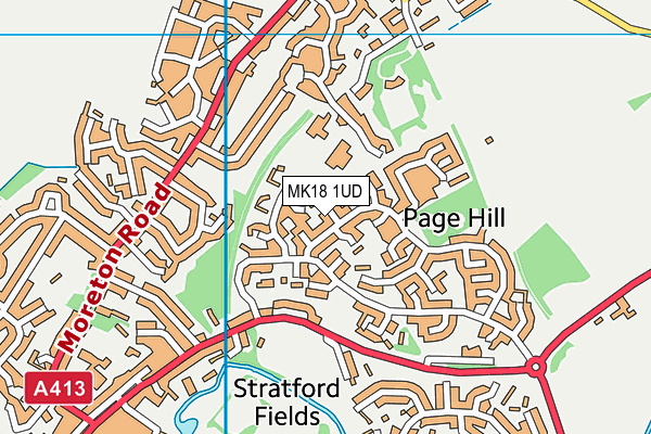 MK18 1UD map - OS VectorMap District (Ordnance Survey)