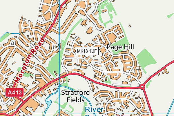 MK18 1UF map - OS VectorMap District (Ordnance Survey)