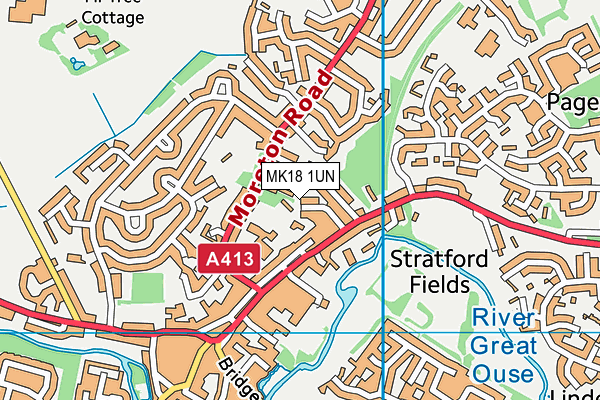 MK18 1UN map - OS VectorMap District (Ordnance Survey)