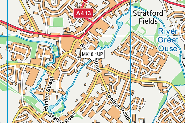 MK18 1UP map - OS VectorMap District (Ordnance Survey)