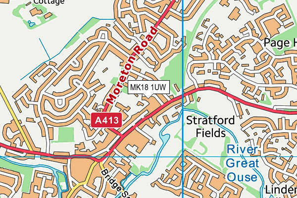 MK18 1UW map - OS VectorMap District (Ordnance Survey)