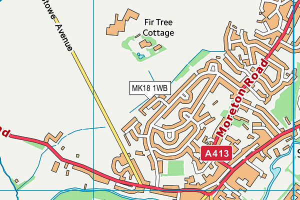 MK18 1WB map - OS VectorMap District (Ordnance Survey)