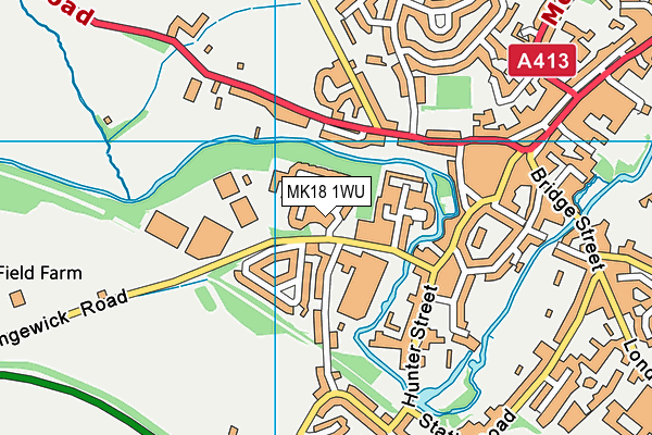 MK18 1WU map - OS VectorMap District (Ordnance Survey)