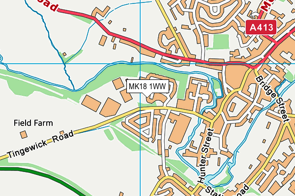 MK18 1WW map - OS VectorMap District (Ordnance Survey)