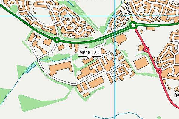 MK18 1XT map - OS VectorMap District (Ordnance Survey)