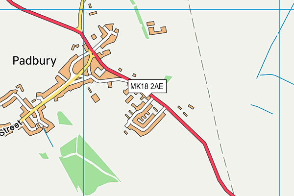 MK18 2AE map - OS VectorMap District (Ordnance Survey)
