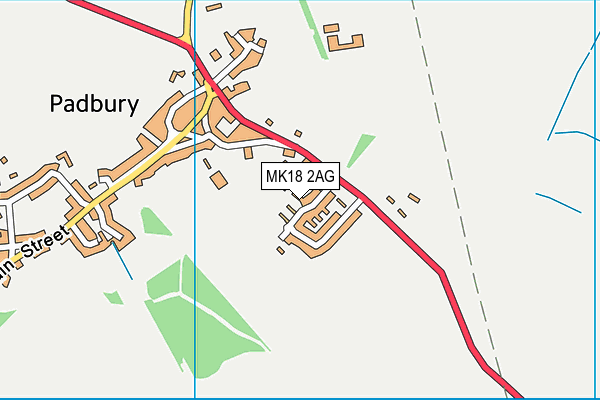 MK18 2AG map - OS VectorMap District (Ordnance Survey)