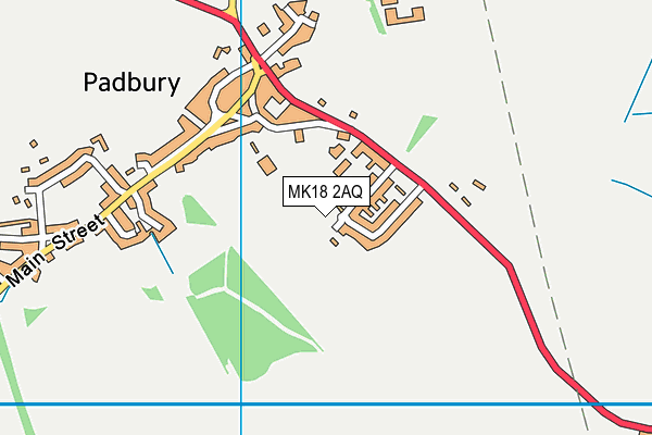 MK18 2AQ map - OS VectorMap District (Ordnance Survey)