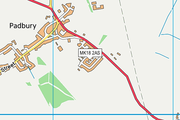 MK18 2AS map - OS VectorMap District (Ordnance Survey)