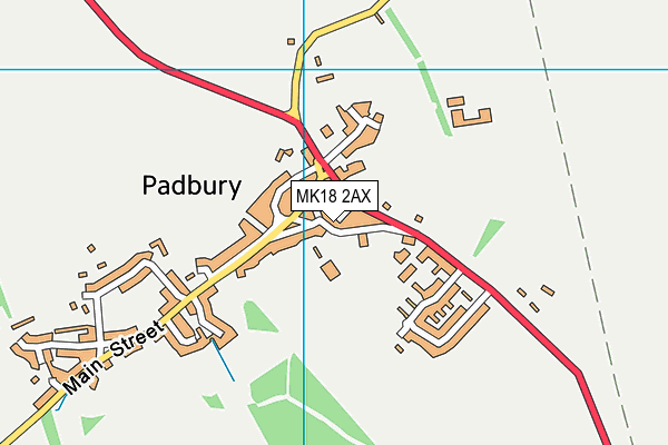 MK18 2AX map - OS VectorMap District (Ordnance Survey)