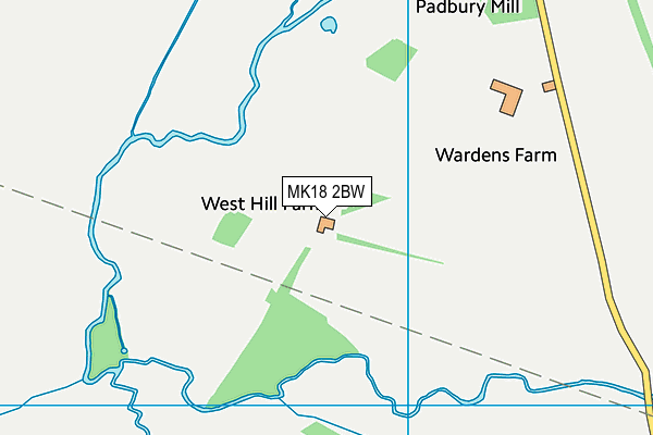 MK18 2BW map - OS VectorMap District (Ordnance Survey)